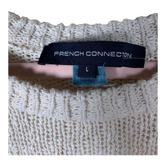 French Connection Women's Cream & Black Color Block Pullover Sweater Siz… - Picture 3 of 4
